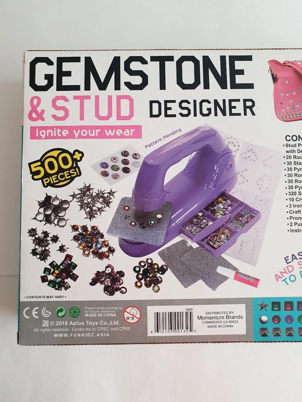 Gemstone & Stud Designer Kids' Craft Kit 500+ Pieces Purple